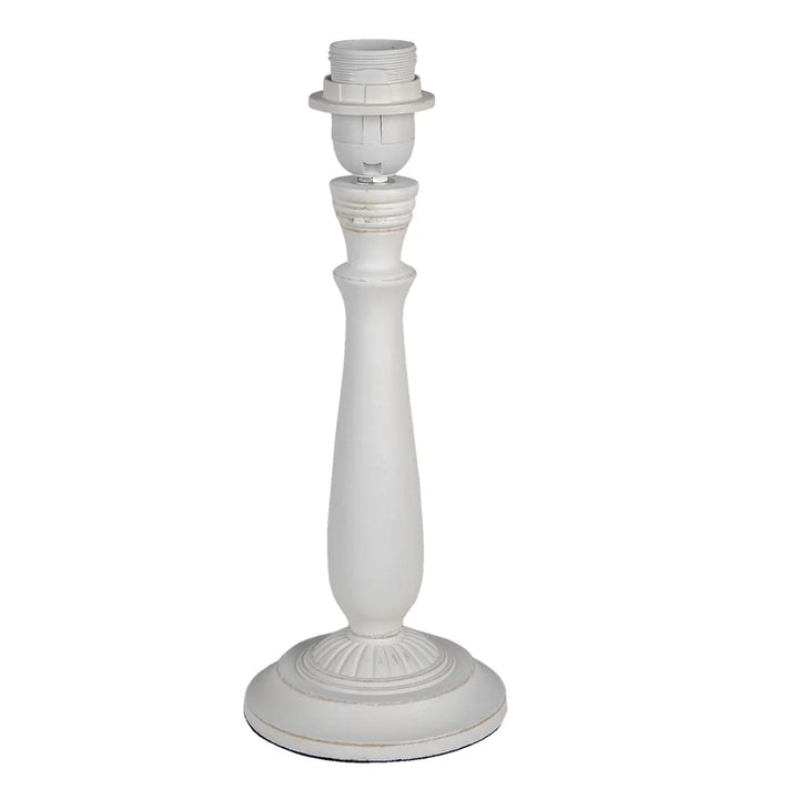 Clayre &amp; Eef - Eleganter weißer Lampenfuß Ø12×31 cm Holz