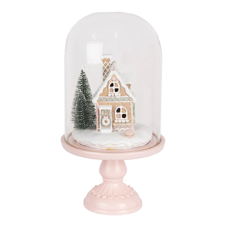 Clayre & Eef - Etagere mit Glaskugel Weihnachtsdeko mit LED