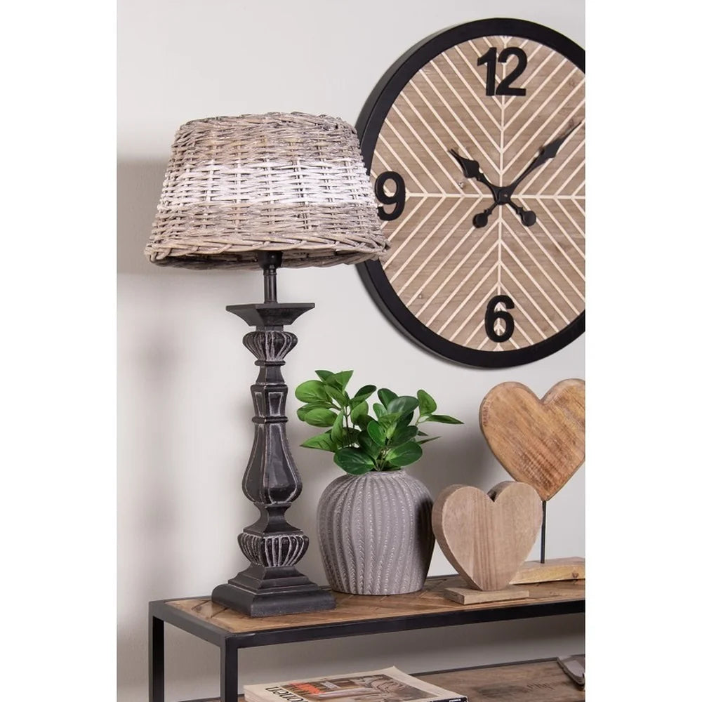 Clayre & Eef - Lampenschirm rattan natur-weiß 38 cm