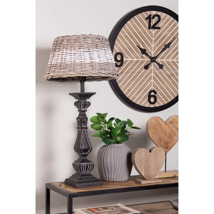 Clayre & Eef - Lampenschirm rattan natur-weiß 38 cm