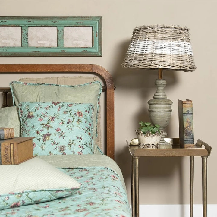 Clayre & Eef - Lampenschirm rattan natur-weiß 38 cm