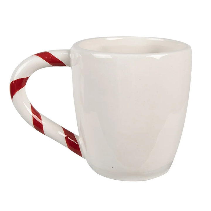 Clayre & Eef - Weiße Lebkuchen-Tasse mit Zuckerstangenhenkel
