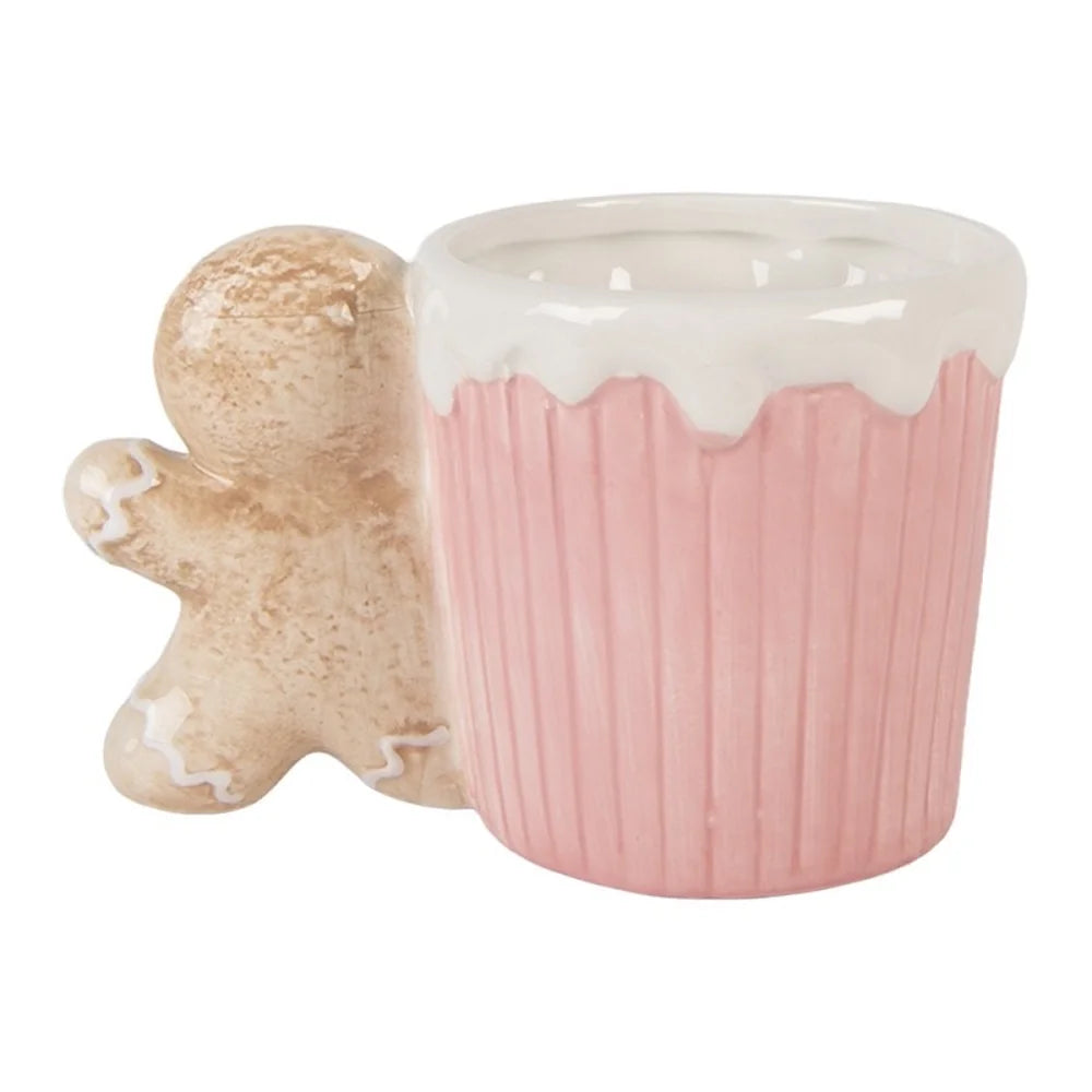 Clayre & Eef - Tasse Cupcake mit Lebkuchenhenkel rosa