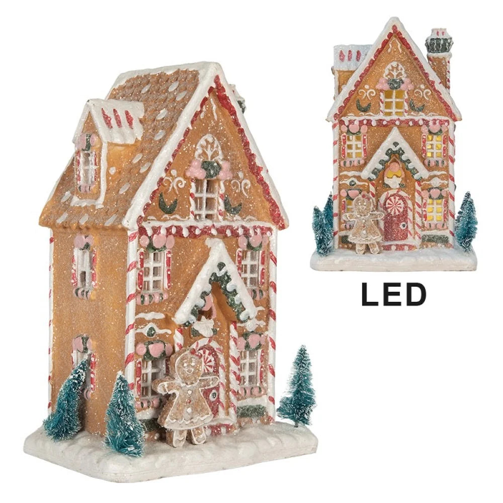 Clayre & Eef - Deko-Haus mit LED Lebkuchenstil