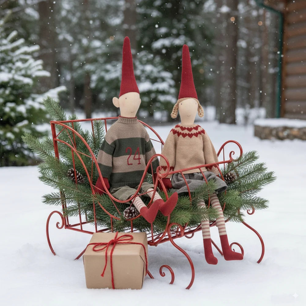 Clayre & Eef - Dekoschlitten aus Metall Mega 90×51×68 cm