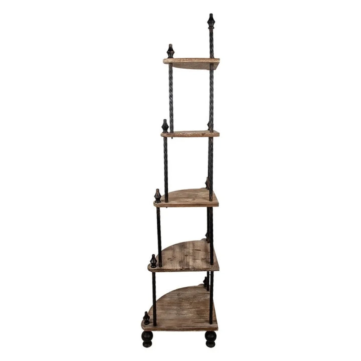 Clayre &amp; Eef - Holz-Metall-Eckregal – 45×45×184 cm braun