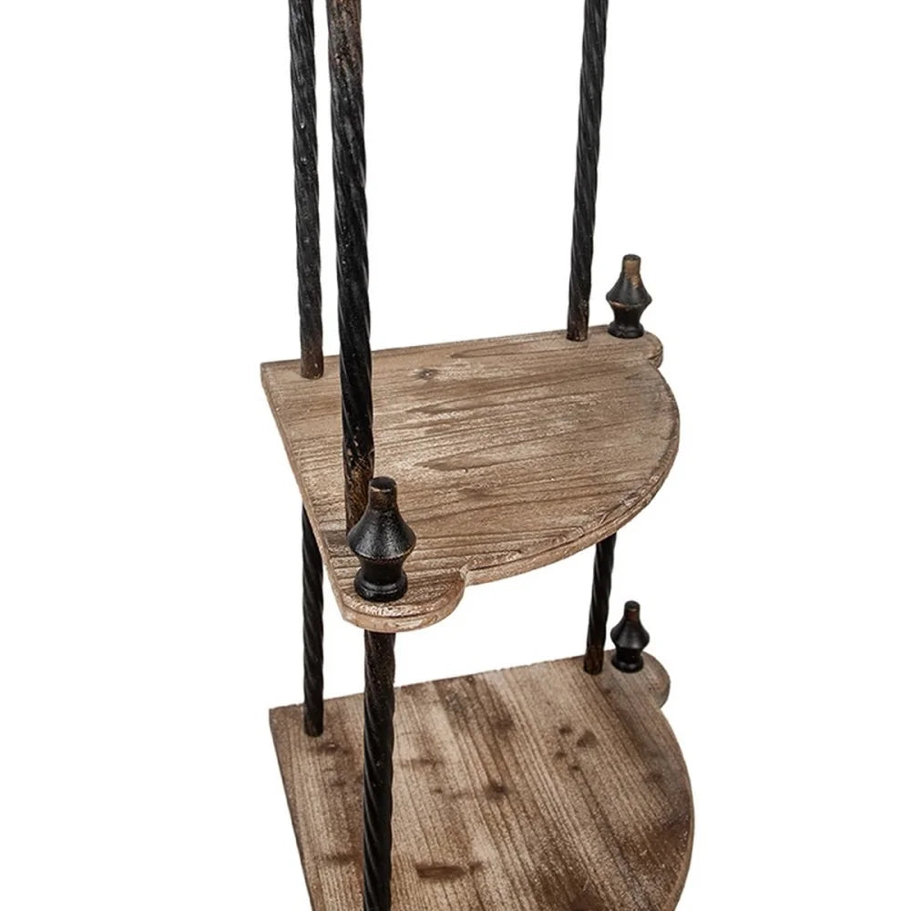 Clayre &amp; Eef - Holz-Metall-Eckregal – 45×45×184 cm braun