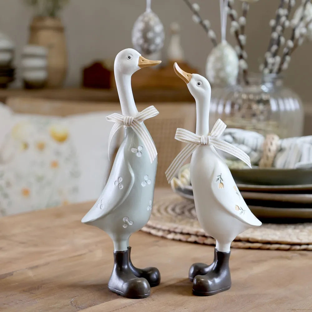 Chic Antique - Handbemalte Deko-Gans 2er Set