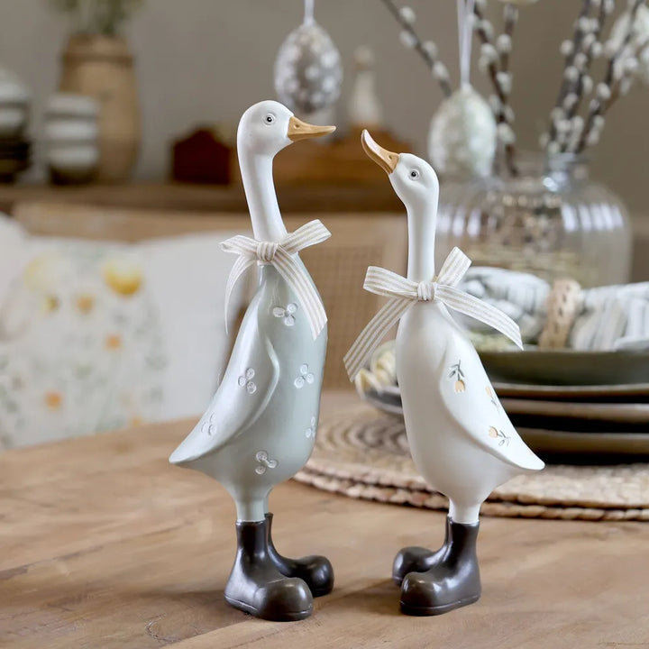 Chic Antique - Handbemalte Deko-Gans 2er Set