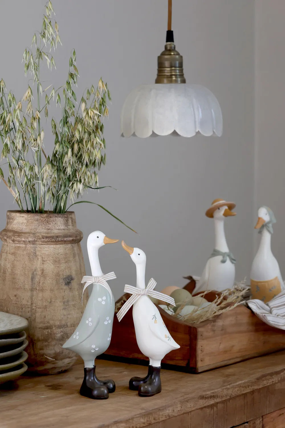 Chic Antique - Handbemalte Deko-Gans 2er Set
