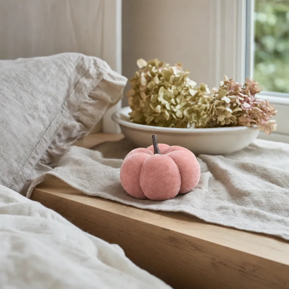 Alsaba Home - Deko-Kürbis aus Samt in Rosa