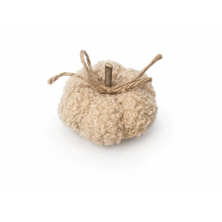 Alsaba Home - Deko-Kürbisse aus Bouclé-Stoff im 6er-Set aus Holz