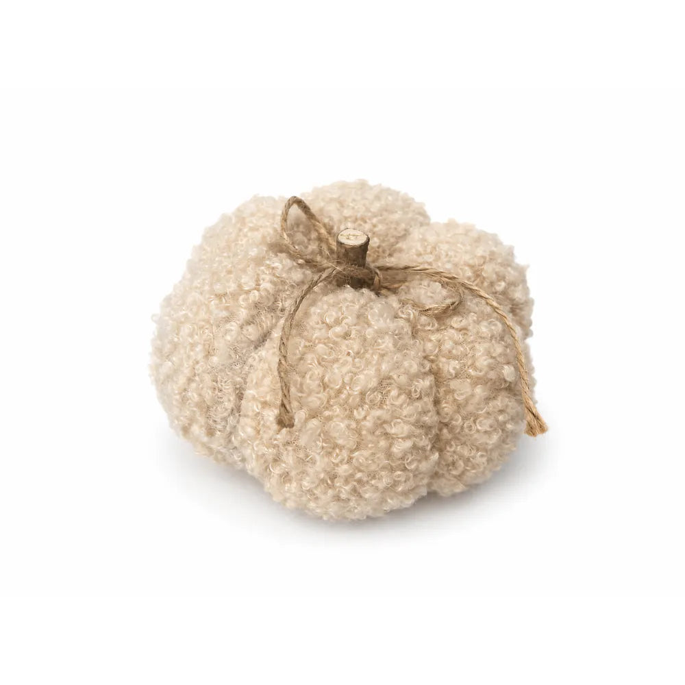 Alsaba Home - Deko-Kürbisse aus Bouclé-Stoff im 6er-Set aus Holz