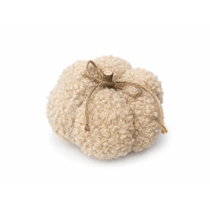 Alsaba Home - Deko-Kürbisse aus Bouclé-Stoff im 6er-Set aus Holz