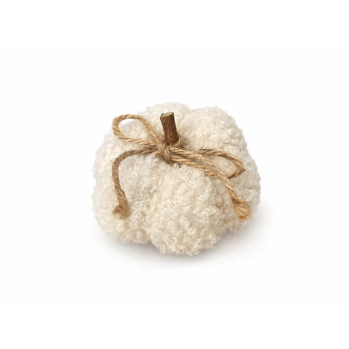 Alsaba Home - Deko-Kürbisse aus Bouclé-Stoff im 6er-Set aus Holz