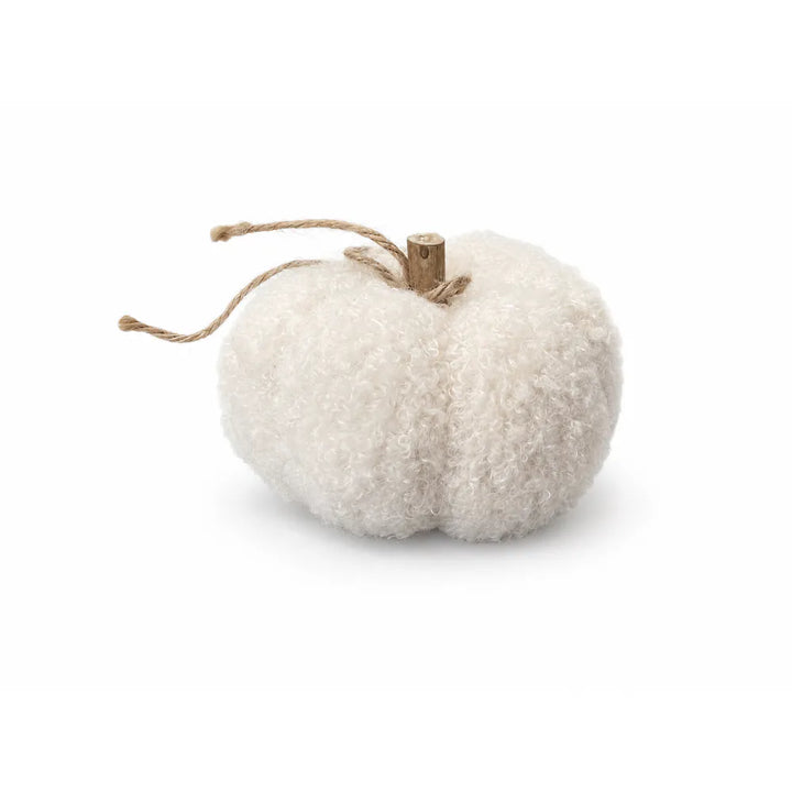 Alsaba Home - Deko-Kürbisse aus Bouclé-Stoff im 6er-Set aus Holz