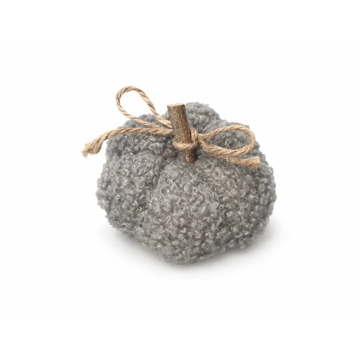 Alsaba Home - Deko-Kürbisse aus Bouclé-Stoff im 6er-Set aus Holz
