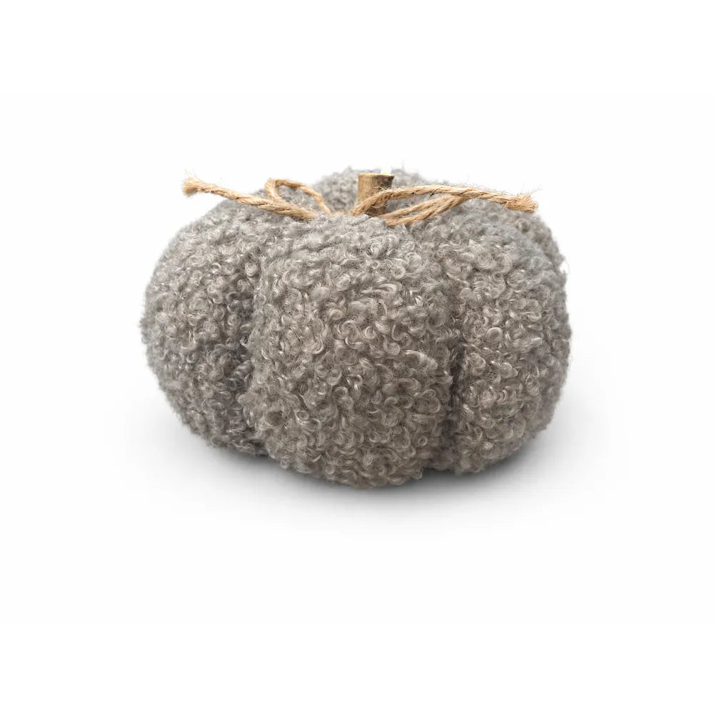 Alsaba Home - Deko-Kürbisse aus Bouclé-Stoff im 6er-Set aus Holz