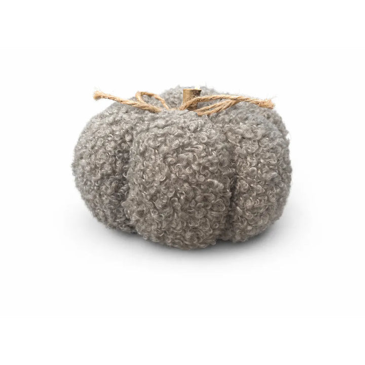 Alsaba Home - Deko-Kürbisse aus Bouclé-Stoff im 6er-Set aus Holz