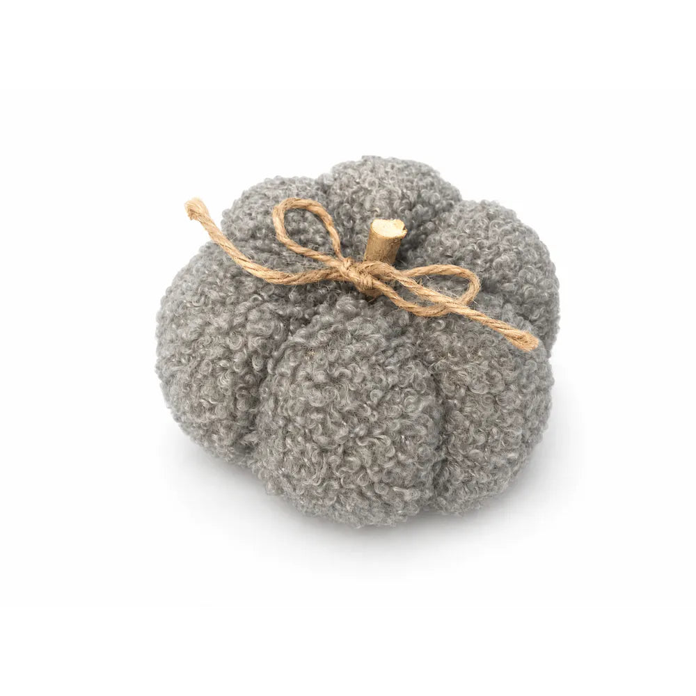 Alsaba Home - Deko-Kürbisse aus Bouclé-Stoff im 6er-Set aus Holz