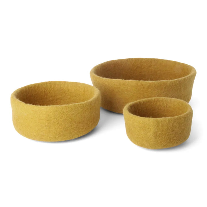 Gry & Sif - Schale Filz Ocker - 3er Set