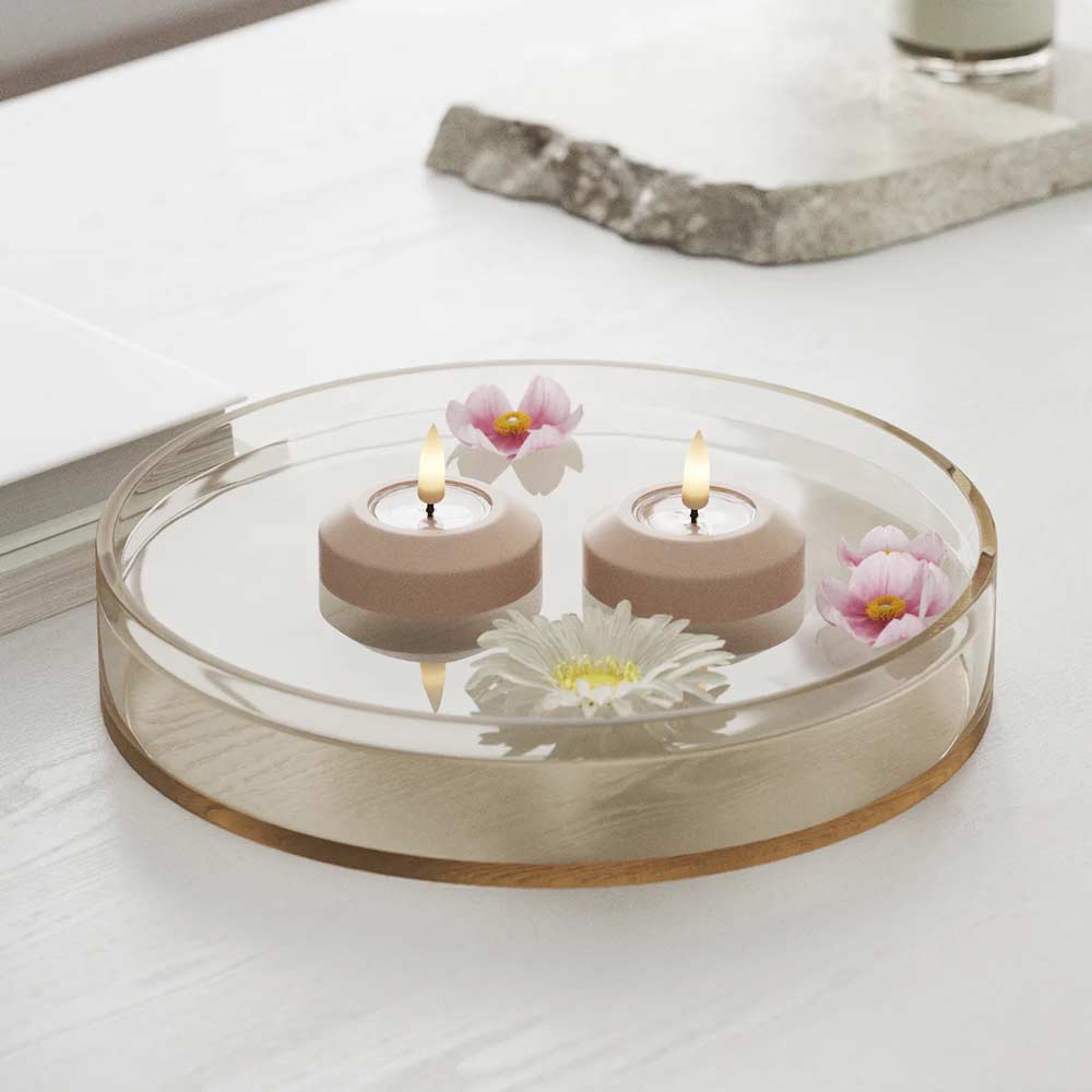 LED Schwimmkerzen Rosa mit Flammeneffekt – 2er Set – Alsaba