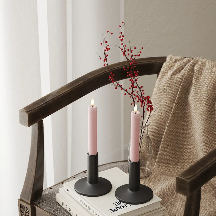 Deluxe Homeart - Stabkerze LED Hell Rosa (2 Stck. 15 cm)