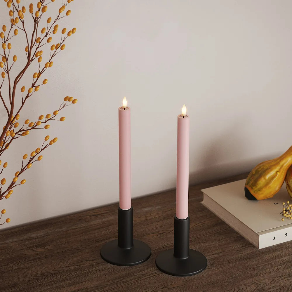 Deluxe Homeart - Stabkerze LED Hell Rosa (2 Stck. 24 cm)
