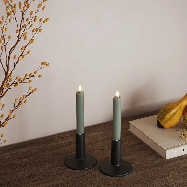 Deluxe Homeart - Stabkerze LED Salbei Green (2 Stck. 15 cm)