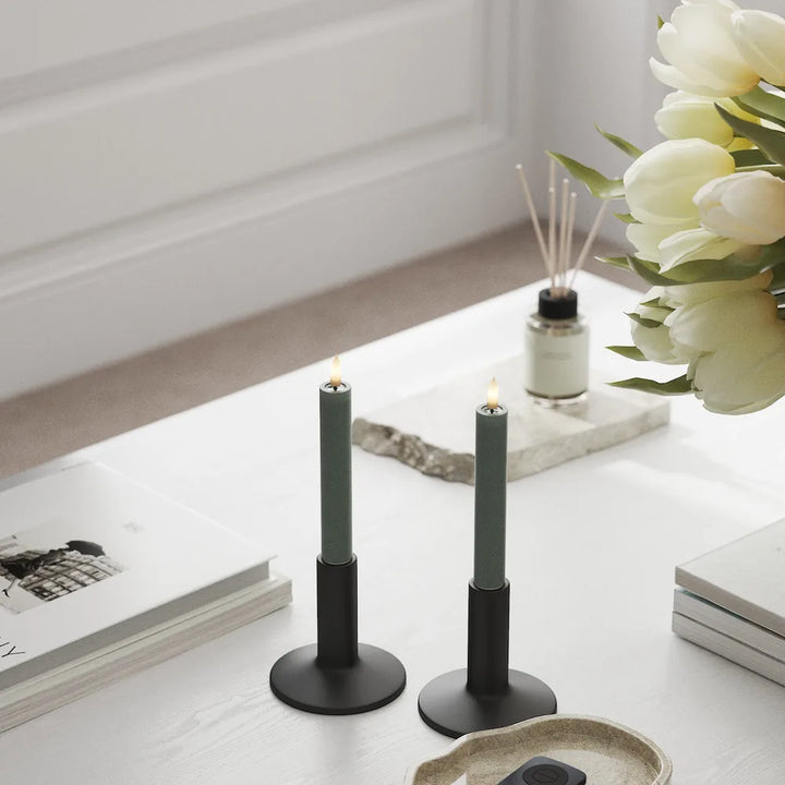 Deluxe Homeart - Stabkerze LED Salbei Green (2 Stck. 15 cm)