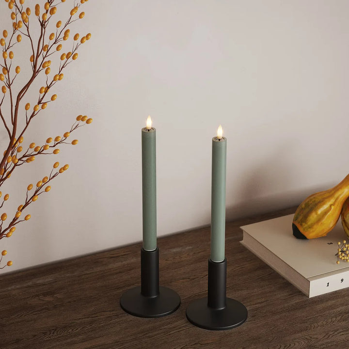 Deluxe Homeart - Stabkerze LED Salbei Green (2 Stck. 24 cm)