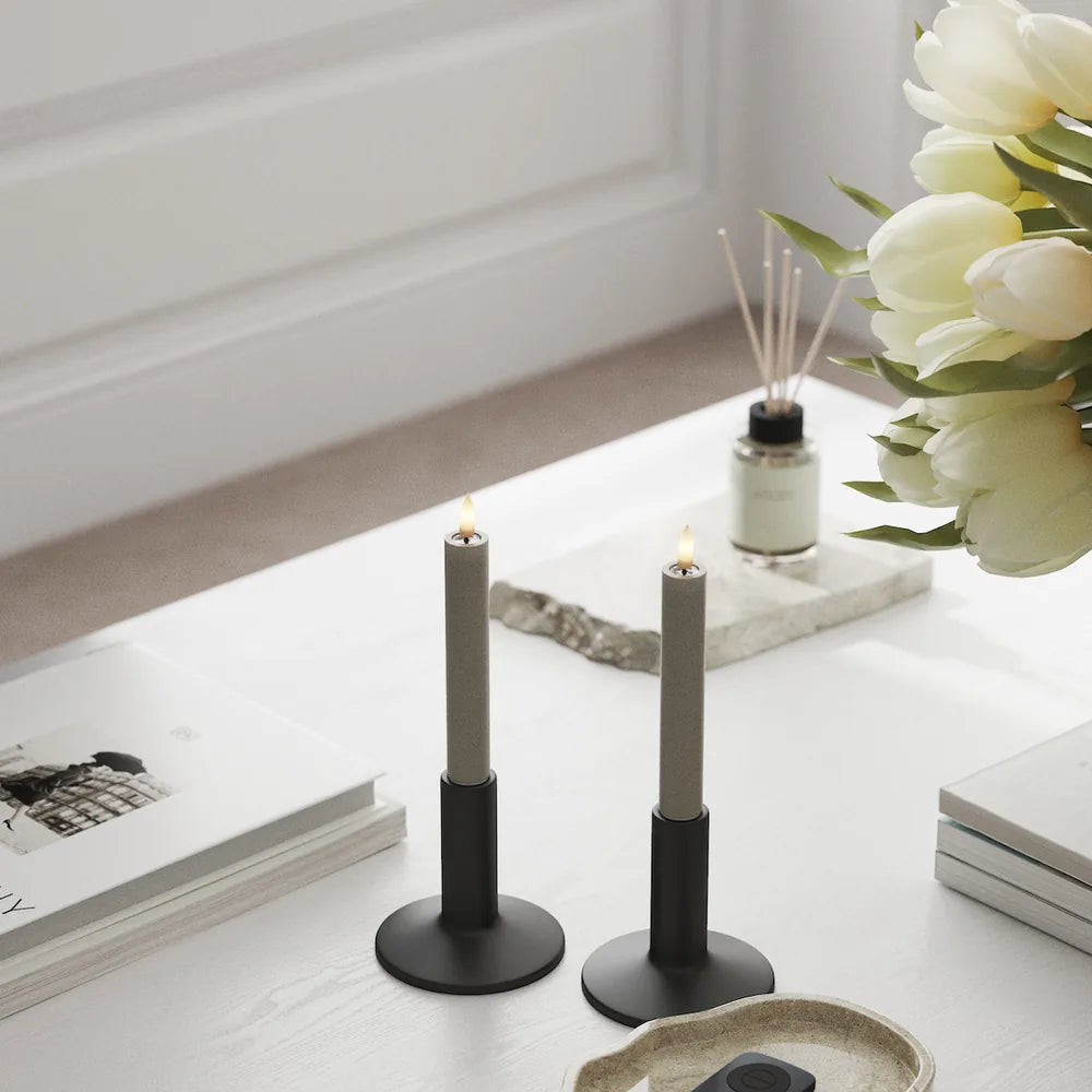 Deluxe Homeart - Stabkerze LED Sand (2 Stck. 15 cm)