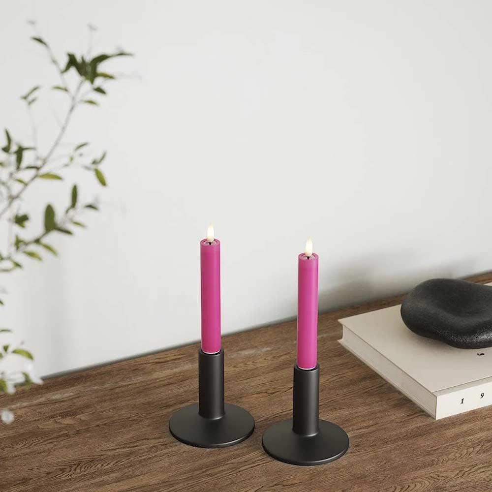 LED Stabkerzen Magenta 2er-Set – Deluxe Homeart – Alsaba