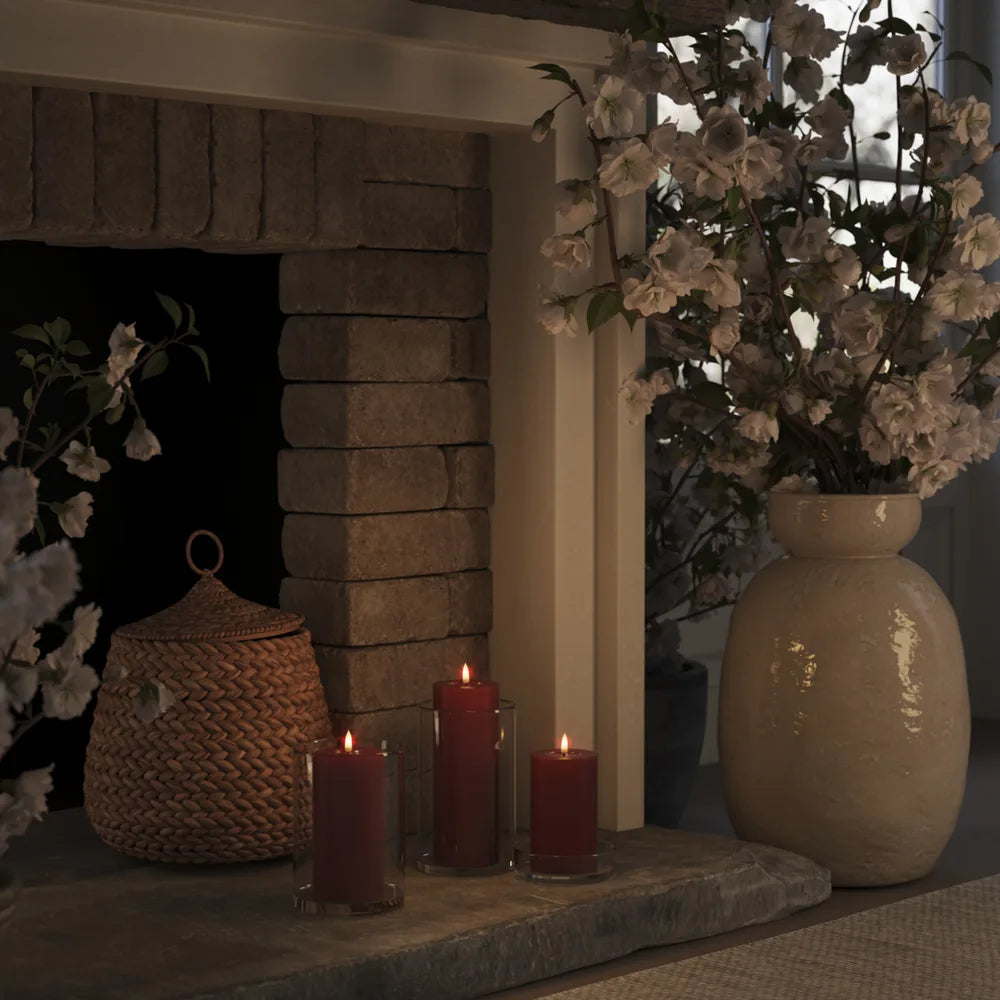 Deluxe Homeart - Stumpenkerze LED Bordeaux Rot (5 × 10 cm)