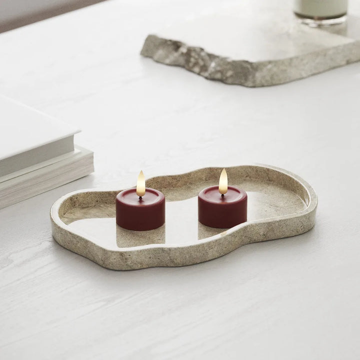 Deluxe Homeart - Teelicht LED Bordeaux Rot (2 Stck.)