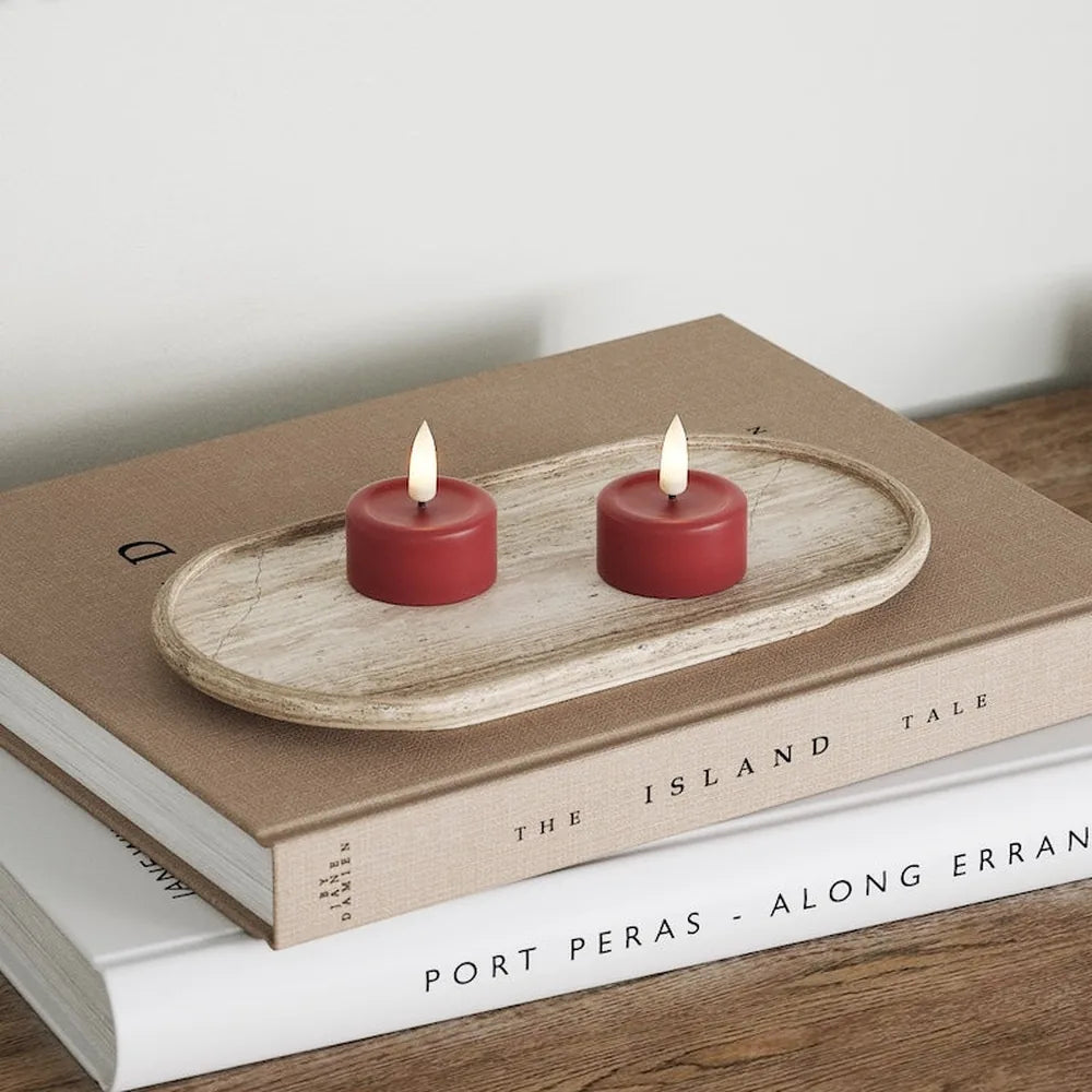 Deluxe Homeart - Teelicht LED Bordeaux Rot (2 Stck.)