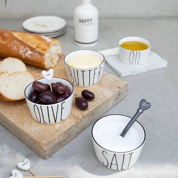 Bastion Collections – Espressolöffel Herz Steingut Schwarz Matt