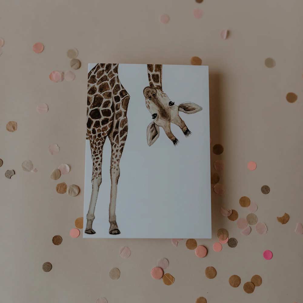 Eulenschnitt - Postkarte Giraffe
