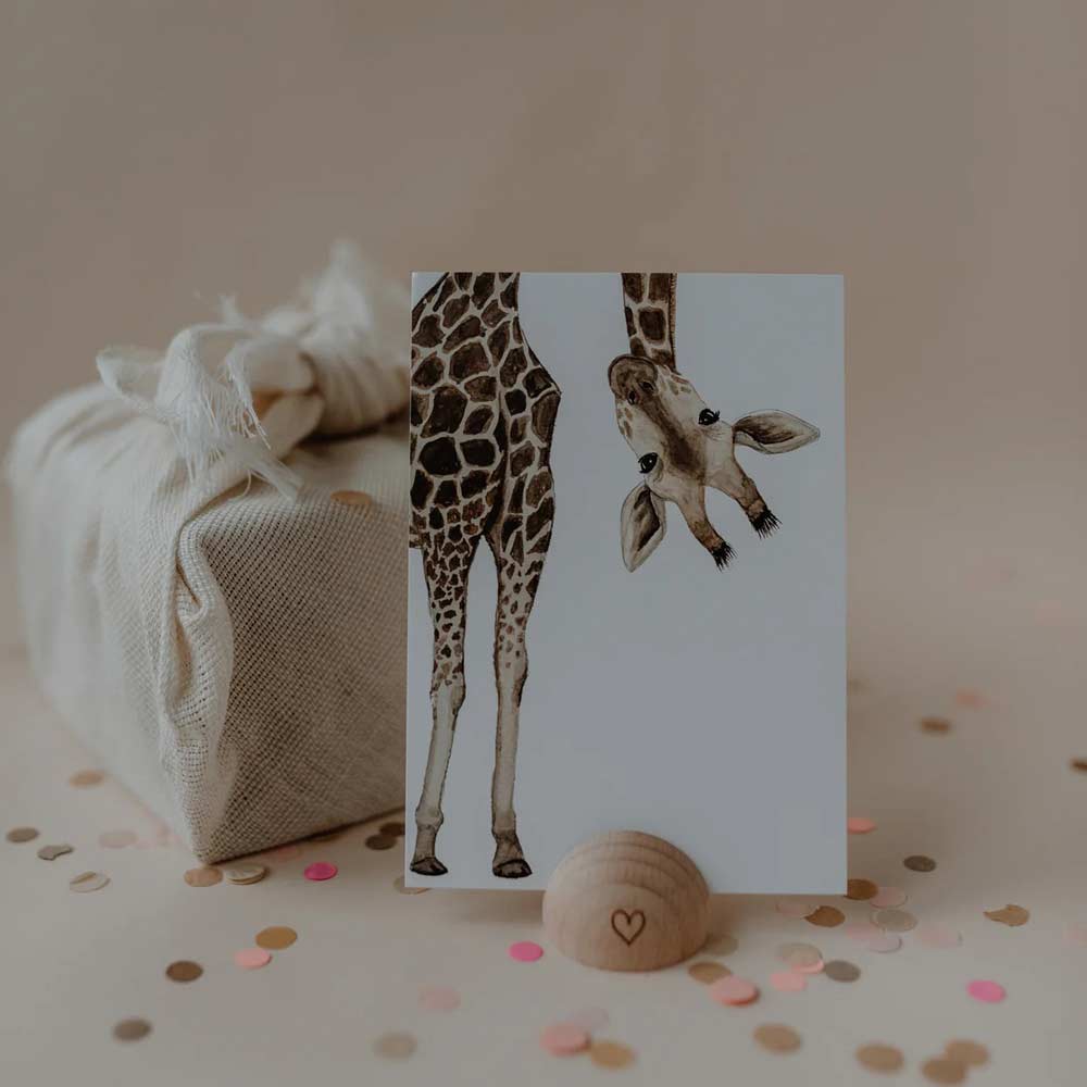 Eulenschnitt - Postkarte Giraffe