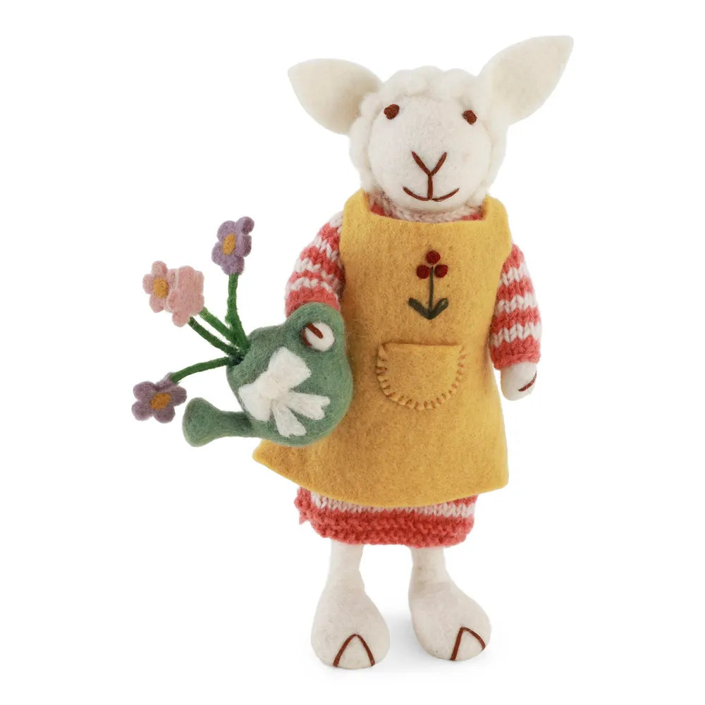 Gry &amp; Sif - Weißes Schaf Medium mit Gießkanne