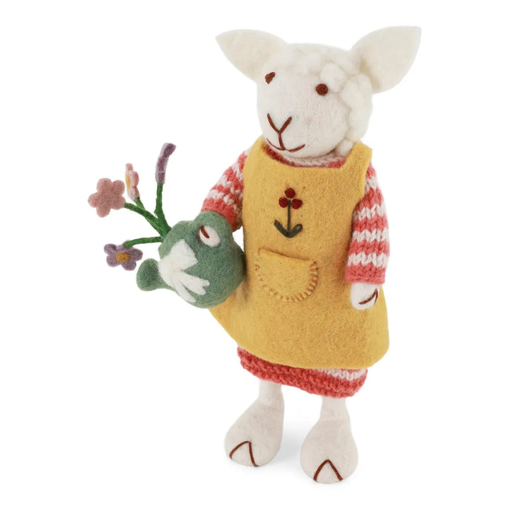 Gry &amp; Sif - Weißes Schaf Medium mit Gießkanne