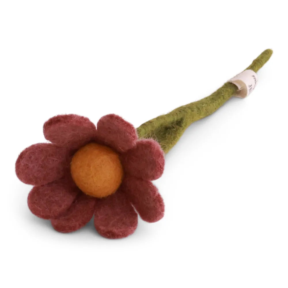 Gry & Sif - Kleine Anemone Filz mit Blatt Rouge