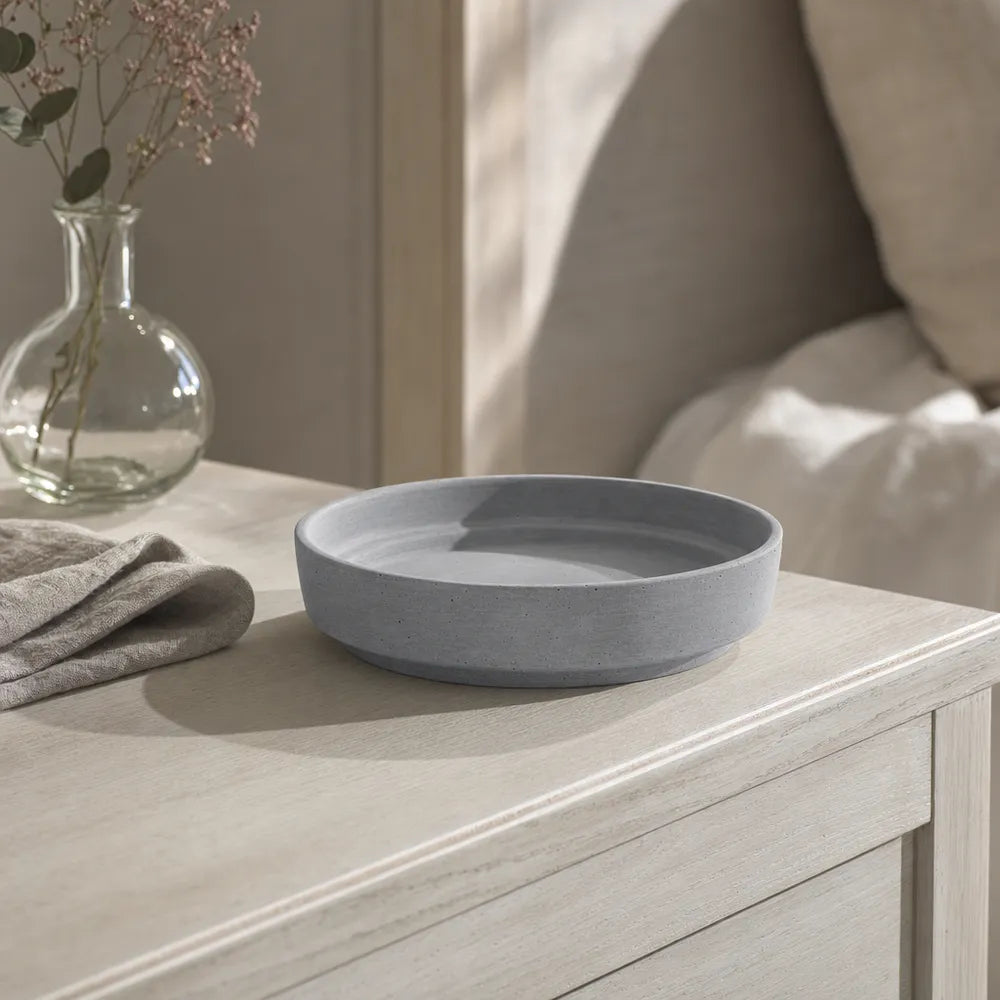 Alsaba Home - Flache Dekoschale in Betonoptik — Medium | Ø 25 cm