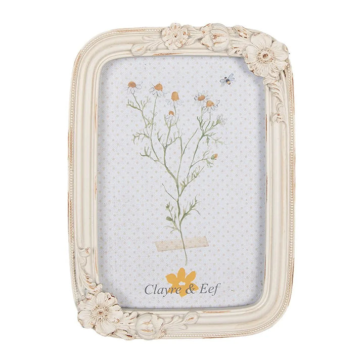Clayre & Eef - Fotorahmen 10x15 cm Beige Floral
