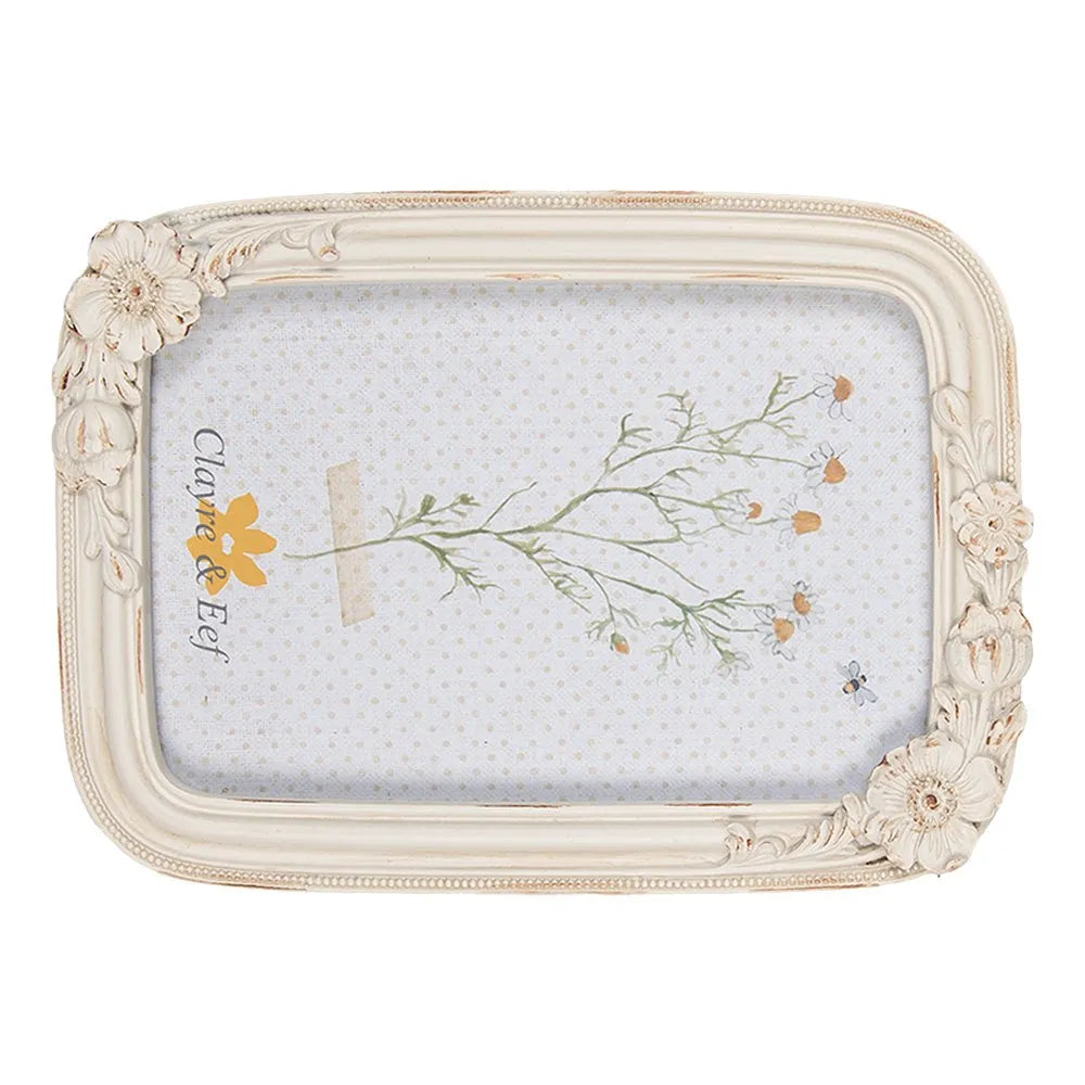 Clayre & Eef - Fotorahmen 10x15 cm Beige Floral