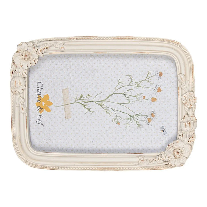 Clayre & Eef - Fotorahmen 10x15 cm Beige Floral