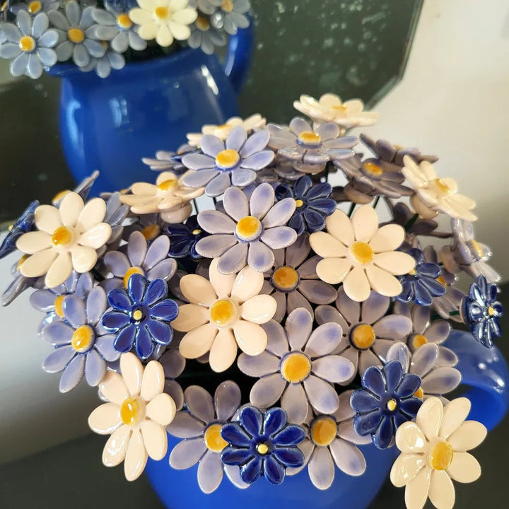 Department-M - Gänseblümchen Keramikblume klein hellblau