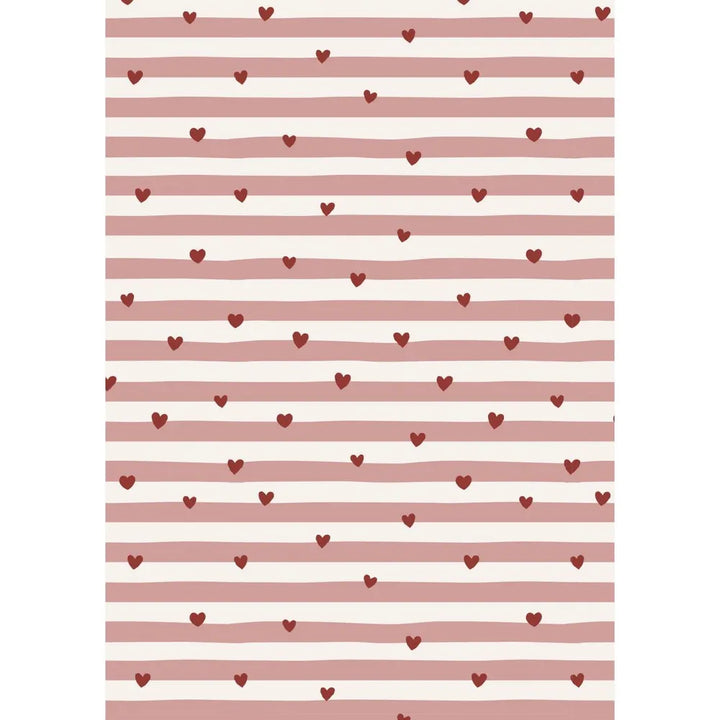 Ib Laursen - Papierrolle rote Herzen, rosa Streifen