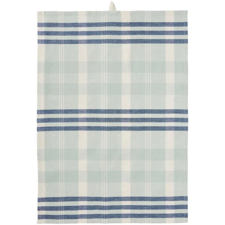 Ib Laursen - Geschirrtuch Lucy mit hellblauen, dunkelblauen und weißen Streifen