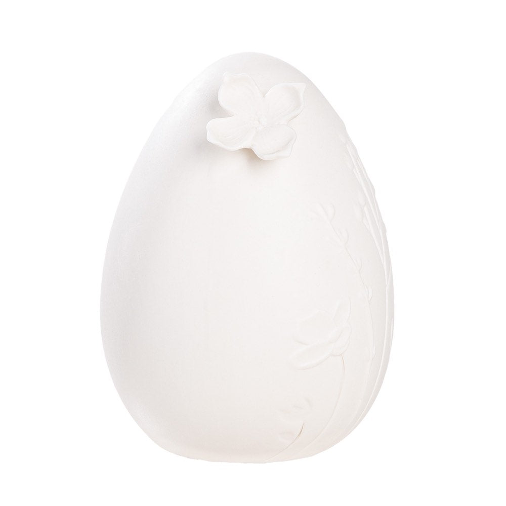 Gilde - Dekoobjekt Ei Blumenmotiv Porzellan Large